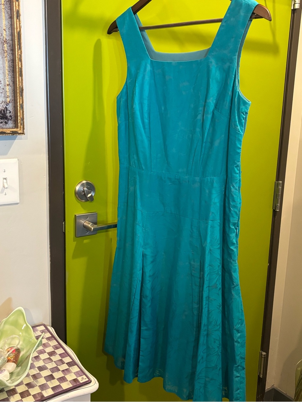 Vintage NEVER WORN Rabbit Rabbit Rabbit by Nordstrom Teal Square-Neck Dress